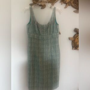 Elegant Green Plaid Women's Dress